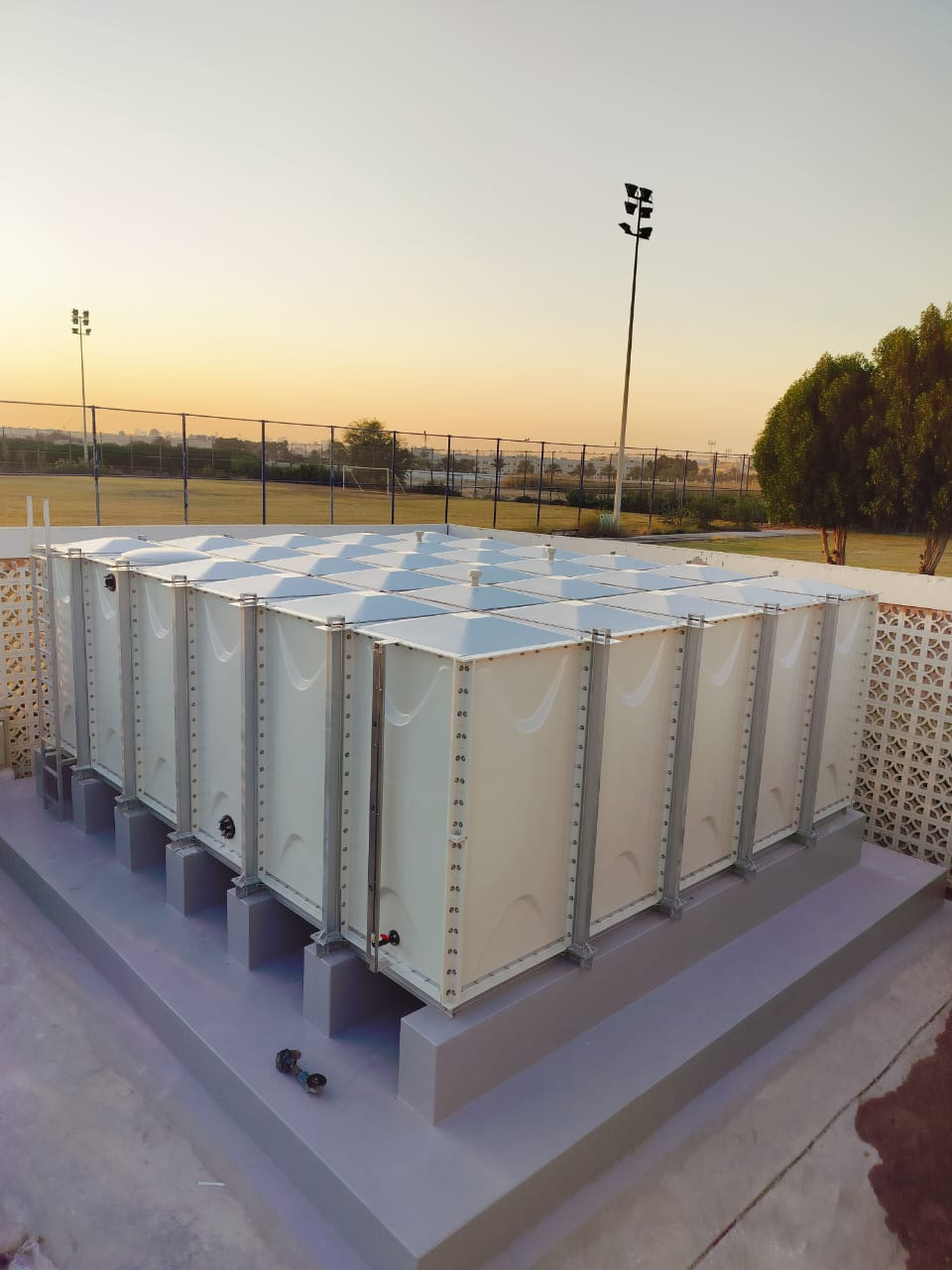 ZISIF GRP hotpress panel tank installed on a rooftop